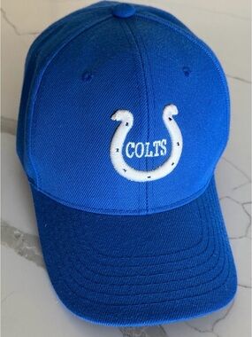 Indianapolis Colts Hat Blue Baseball Cap Adjustable Horseshoe Logo One Size NFL
